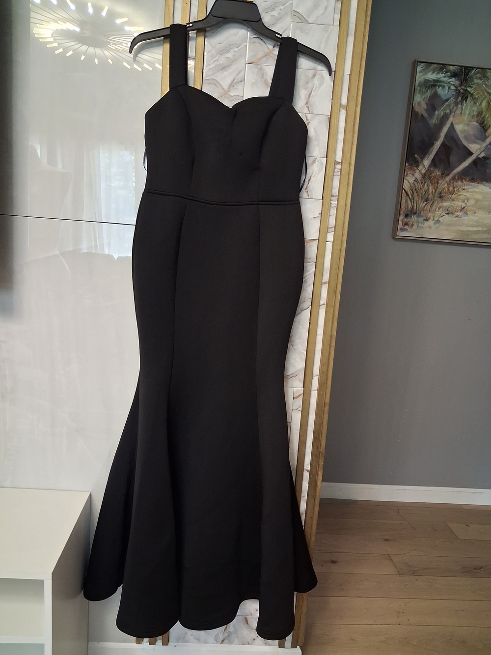 Gracia Black Strapless-Style Mermaid Maxi Dress
